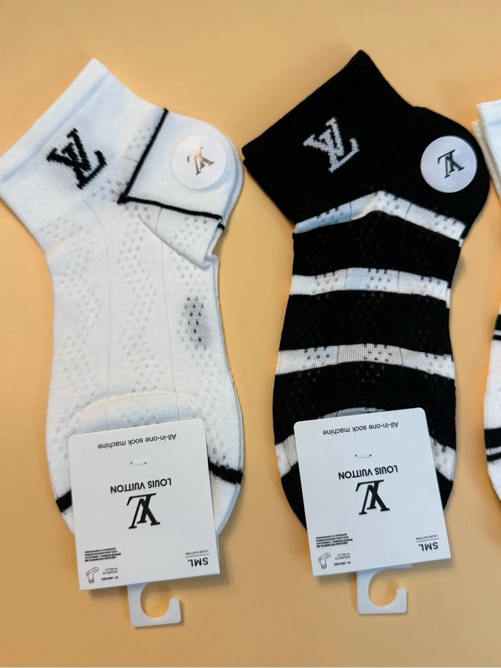 Designer Ankle Socks low cut Black & White Stripe socks 3 pairs New